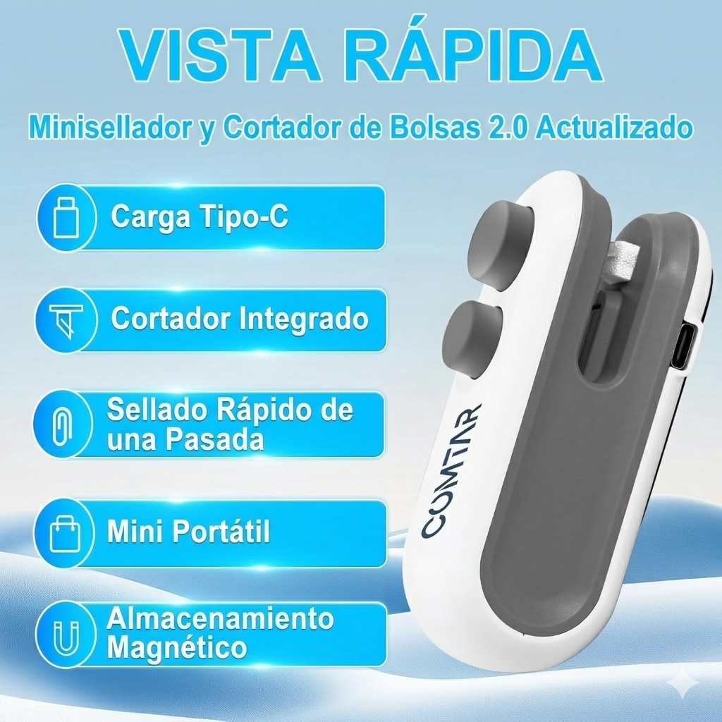 Mini Sellador de Bolsas Recargable